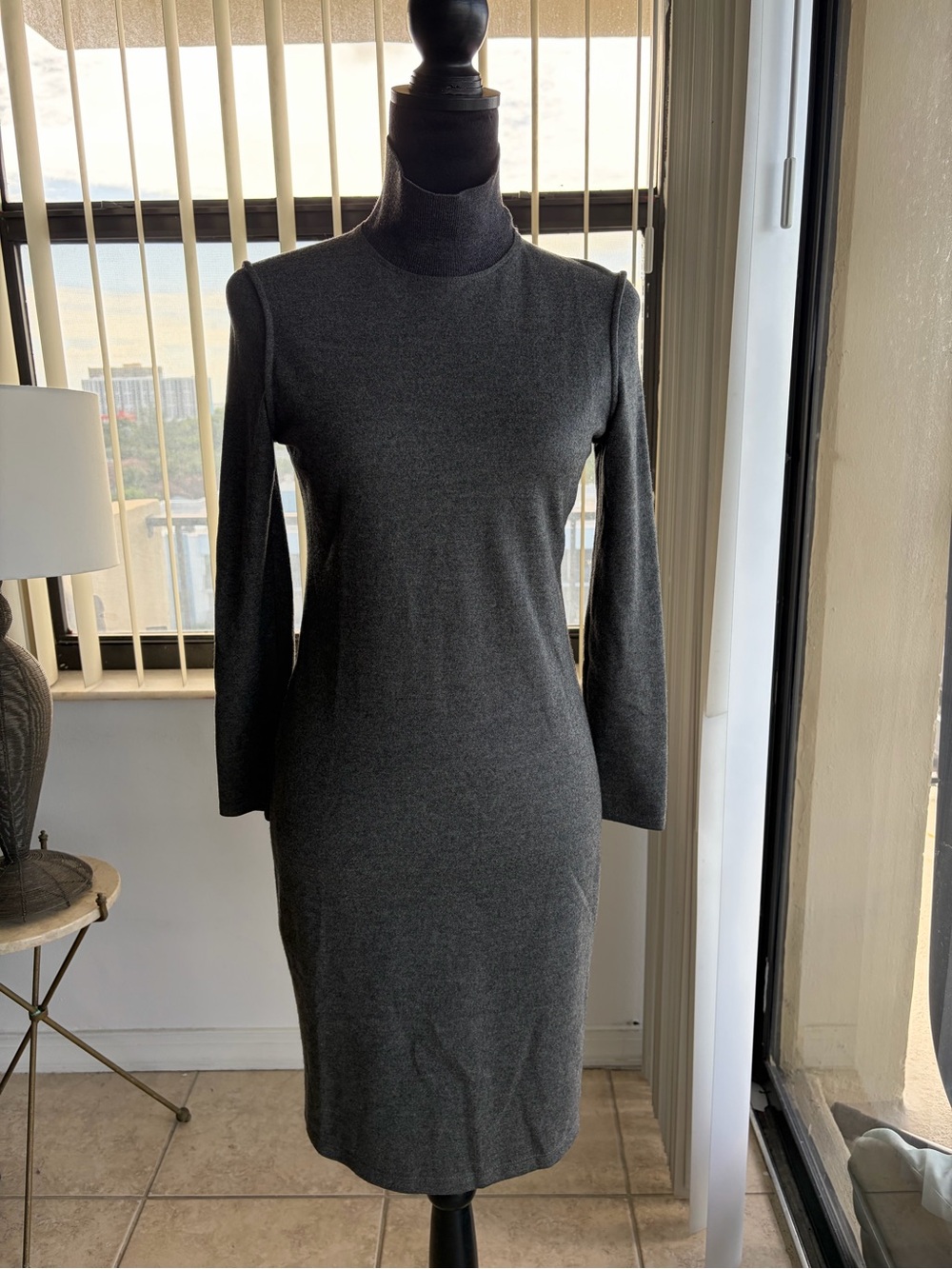 Rag & Bone New York 100% Wool Turtleneck Dress Charcoal Gray Size 2 USA